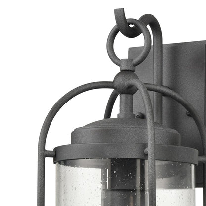 Atlas Lighting Catalonia 17.5in 1-Light Outdoor Sconce | Traditional Distressed Zinc and Clear Seeded Glass | Entryway & Porch | Model OL11092-GY