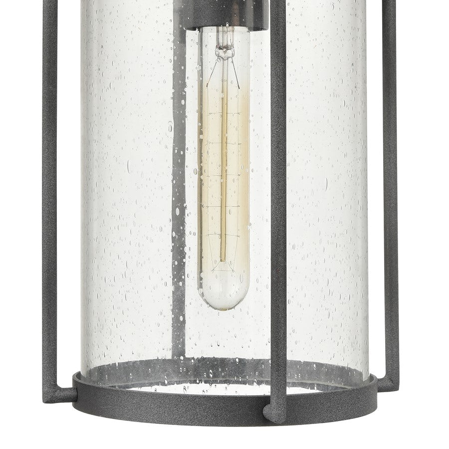 Atlas Lighting Catalonia 17.5in 1-Light Outdoor Sconce | Traditional Distressed Zinc and Clear Seeded Glass | Entryway & Porch | Model OL11092-GY
