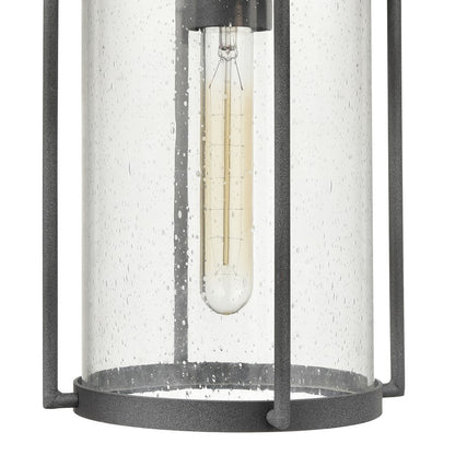 Atlas Lighting Catalonia 17.5in 1-Light Outdoor Sconce | Traditional Distressed Zinc and Clear Seeded Glass | Entryway & Porch | Model OL11092-GY