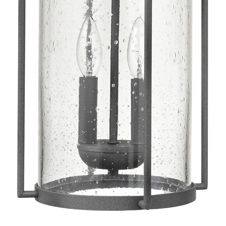 Atlas Lighting Catalonia 19in 2-Light Outdoor Sconce | Traditional Distressed Zinc and Clear Seeded Glass | Porch & Garage | Model OL11093-GY