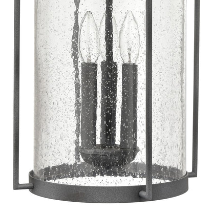 Atlas Lighting Catalonia 24in 3-Light Outdoor Sconce | Traditional Distressed Zinc and Clear Seeded Glass | Porch & Garage | Model OL11094-GY