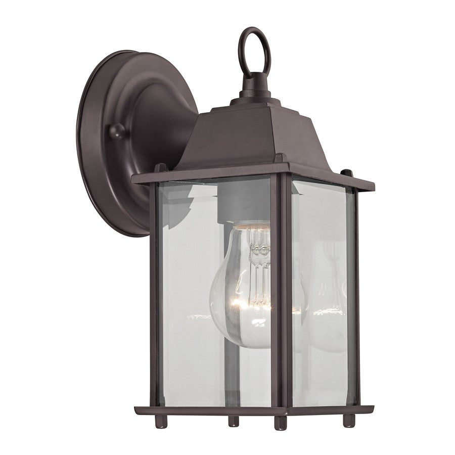 Atlas Lighting Cotswold 5in 1-Light Outdoor Sconce | Traditional Oil Rubbed Bronze and Clear Glass | Porch & Entryway Wall Light | Model OL11104-BZ