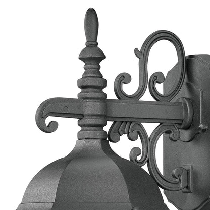 Atlas Lighting Covington 16in 1-Light Outdoor Sconce | Traditional Black and Clear Seeded Glass | Porch & Entryway | 8 x 9 x 16 in | Model OL11106-BK