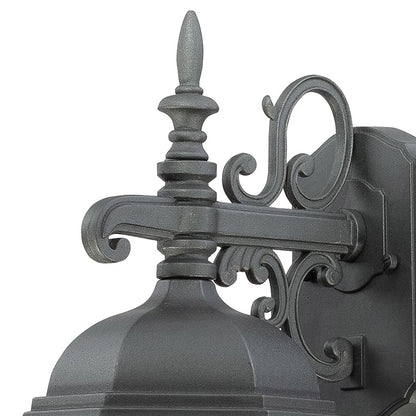 Atlas Lighting Covington 18in 1-Light Outdoor Sconce | Traditional Black and Clear Seeded Glass | Porch & Entryway | Model OL11107-BK
