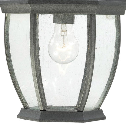 Atlas Lighting Covington 18in 1-Light Outdoor Sconce | Traditional Black and Clear Seeded Glass | Porch & Entryway | Model OL11107-BK
