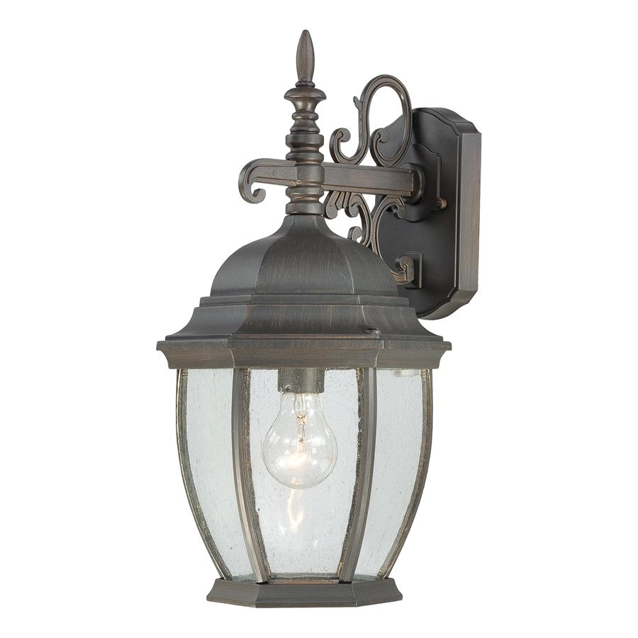 Atlas Lighting Covington 18in 1-Light Outdoor Sconce | Traditional Painted Bronze and Clear Seeded Glass | Porch & Entryway | Model OL11107-BZ