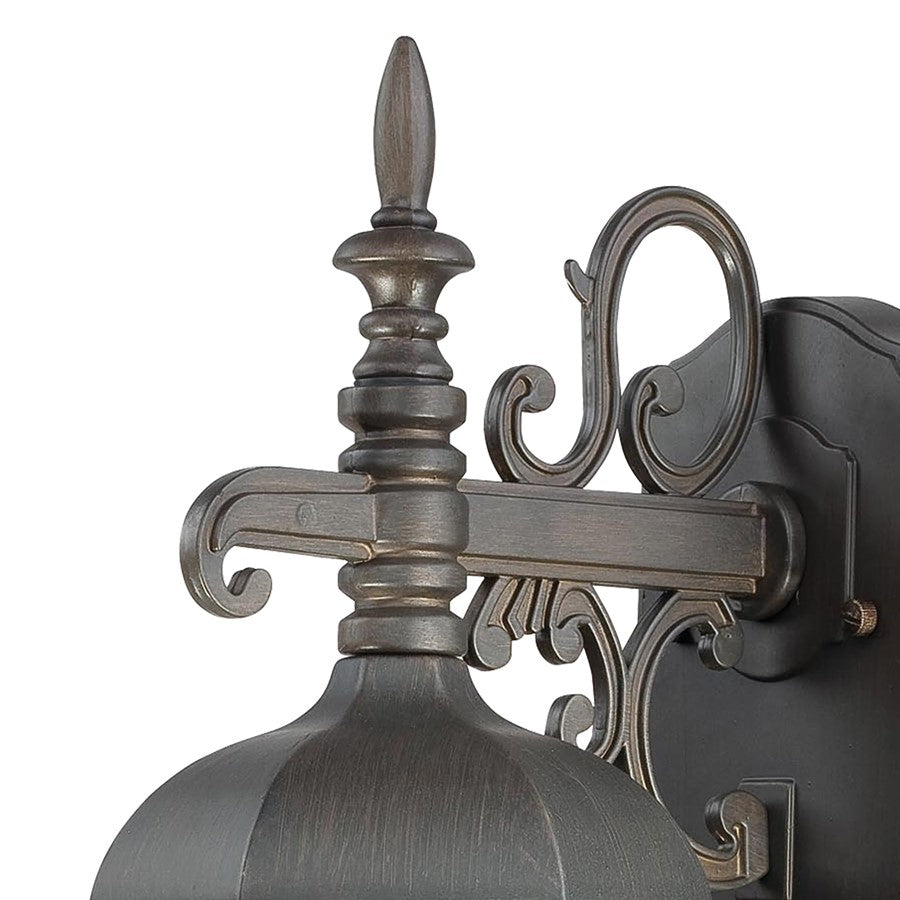 Atlas Lighting Covington 18in 1-Light Outdoor Sconce | Traditional Painted Bronze and Clear Seeded Glass | Porch & Entryway | Model OL11107-BZ