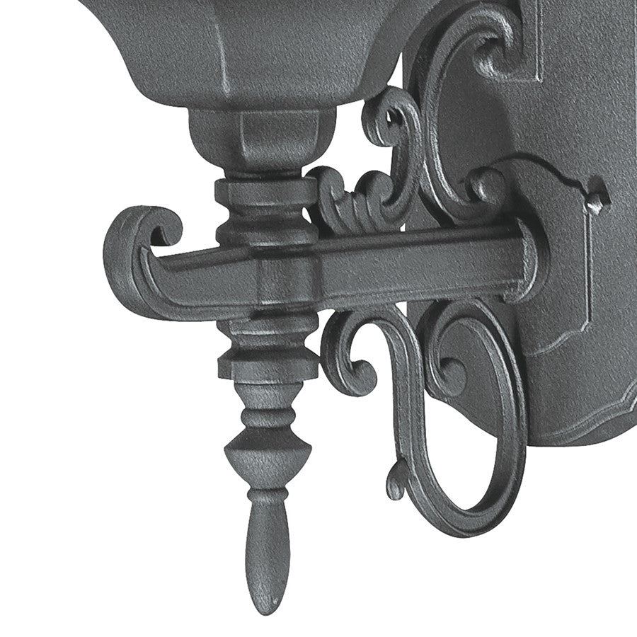 Atlas Lighting Covington 21.5in 1-Light Outdoor Sconce | Traditional Black and Clear Seeded Glass | Porch & Entryway | Model OL11109-BK