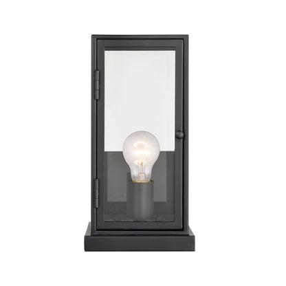 Atlas Lighting Foundation 6in 1-Light Outdoor Sconce | Transitional Matte Black Metal and Clear Glass | Entryway & Covered Patio | Model OL11139-BK