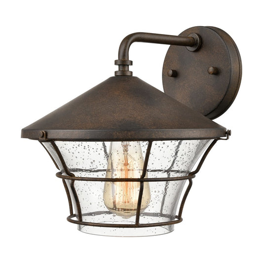 Atlas Lighting Gavin 10in 1-Light Outdoor Sconce | Traditional Hazelnut Bronze and Seeded Glass | Porch & Entryway | Model OL11144-BZ