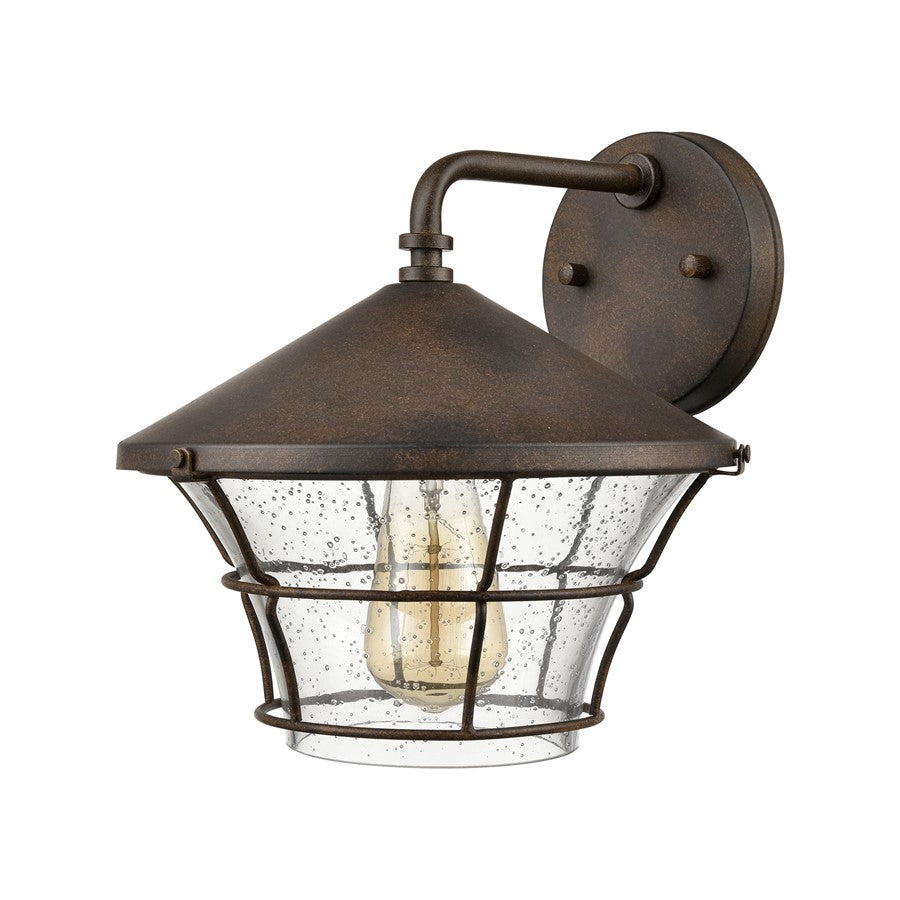 Atlas Lighting Gavin 10in 1-Light Outdoor Sconce | Traditional Hazelnut Bronze and Seeded Glass | Porch & Entryway | Model OL11144-BZ