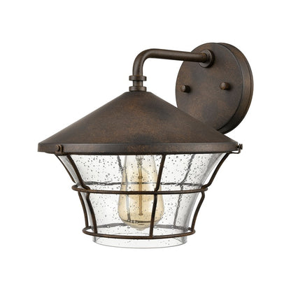 Atlas Lighting Gavin 10in 1-Light Outdoor Sconce | Traditional Hazelnut Bronze and Seeded Glass | Porch & Entryway | Model OL11144-BZ