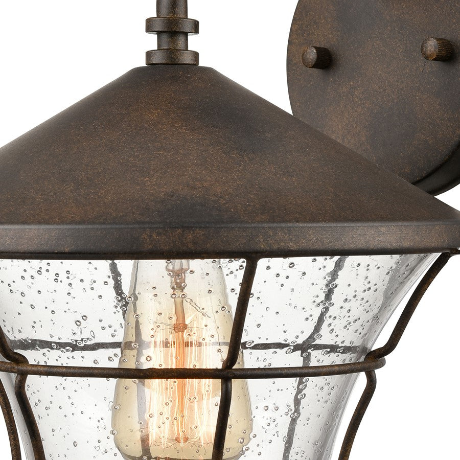 Atlas Lighting Gavin 10in 1-Light Outdoor Sconce | Traditional Hazelnut Bronze and Seeded Glass | Porch & Entryway | Model OL11144-BZ
