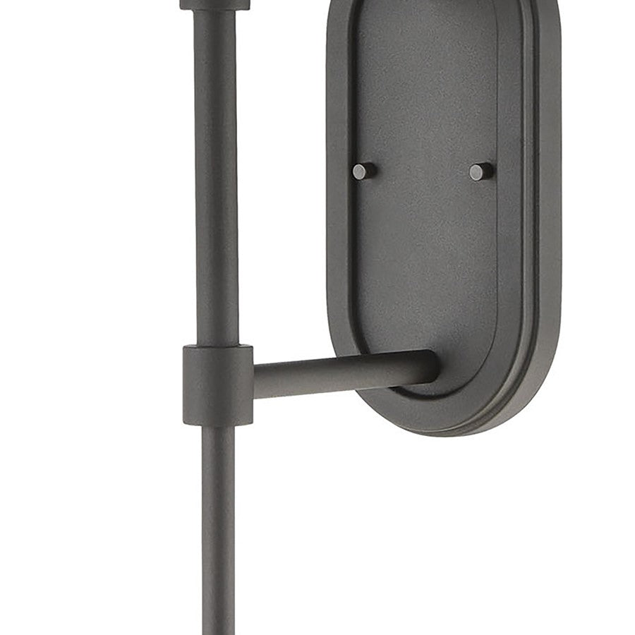 Atlas Lighting Girard 28in 1-Light Outdoor Sconce | Midcentury Charcoal and Clear Glass | Porch & Entryway | 10 x 12 x 28 in | Model OL11145-BK