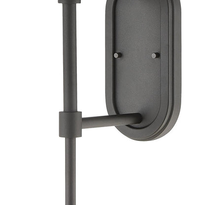 Atlas Lighting Girard 28in 1-Light Outdoor Sconce | Midcentury Charcoal and Clear Glass | Porch & Entryway | 10 x 12 x 28 in | Model OL11145-BK