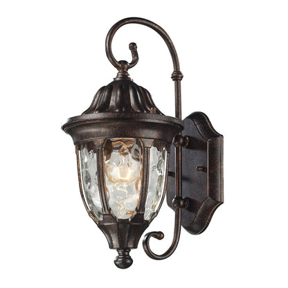Atlas Lighting Glendale 14in 1-Light Outdoor Sconce | Traditional Regal Bronze and Textured Glass | Porch & Entryway | Model OL11147-BZ