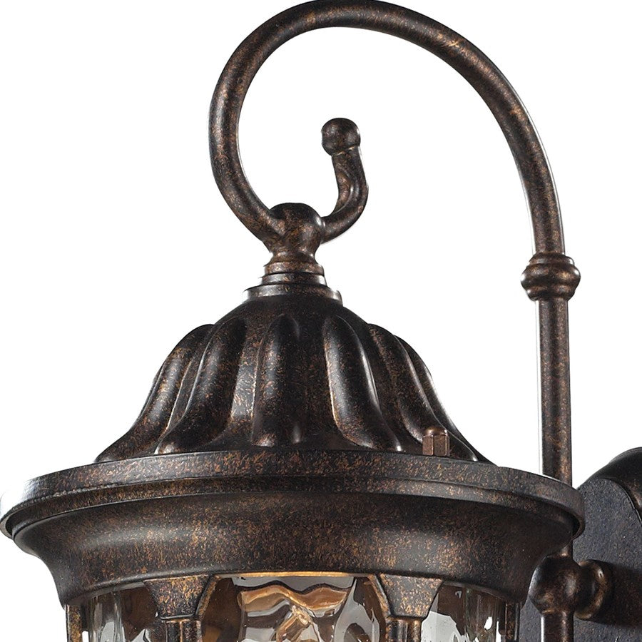 Atlas Lighting Glendale 14in 1-Light Outdoor Sconce | Traditional Regal Bronze and Textured Glass | Porch & Entryway | Model OL11147-BZ