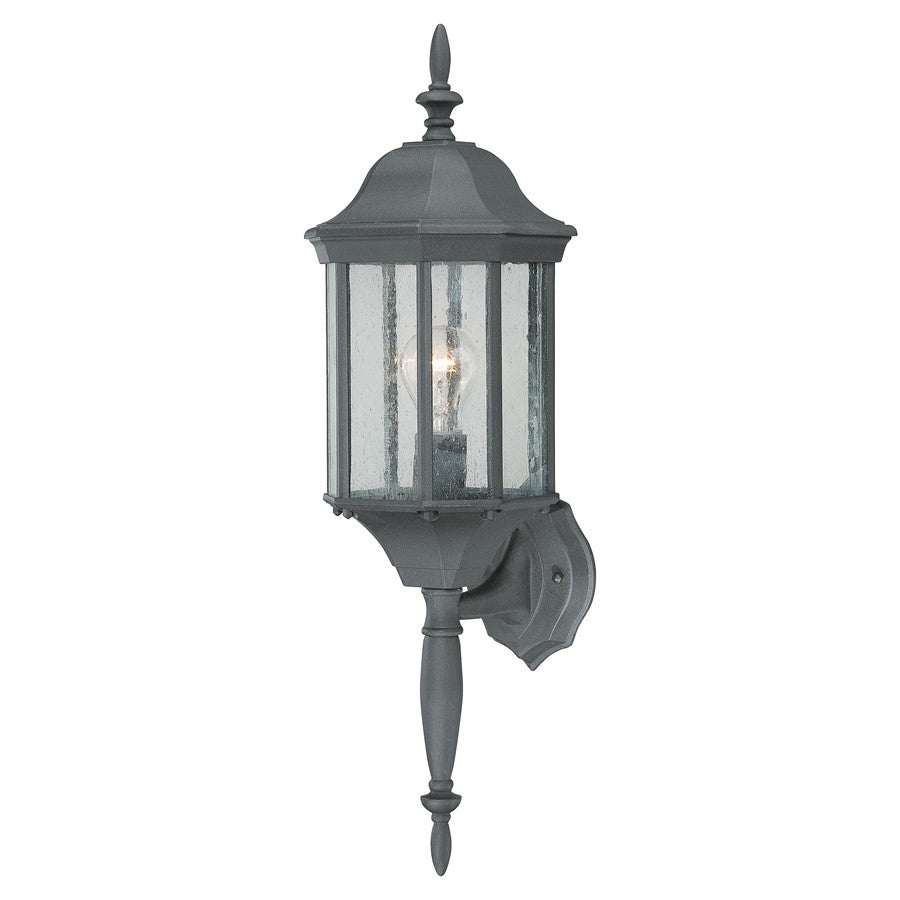 Atlas Lighting Hawthorne 26in 1-Light Outdoor Wall Sconce | Traditional Black and Clear Seeded Glass | Porch & Entryway | Model OL11151-BK