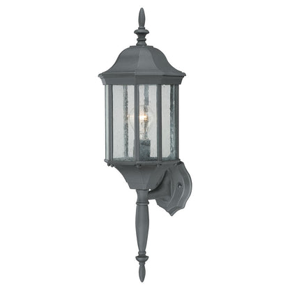 Atlas Lighting Hawthorne 26in 1-Light Outdoor Wall Sconce | Traditional Black and Clear Seeded Glass | Porch & Entryway | Model OL11151-BK