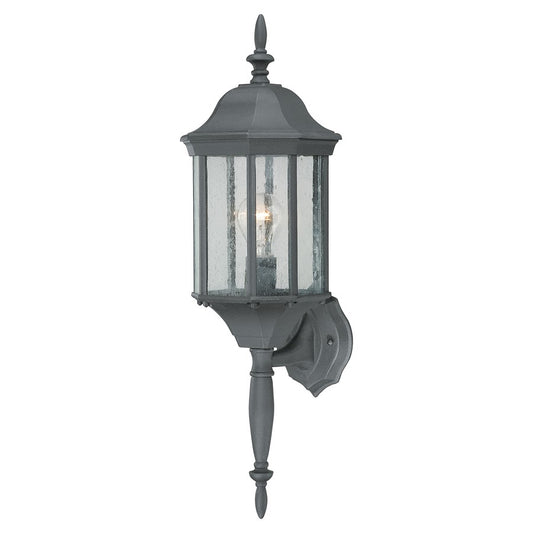 Atlas Lighting Hawthorne 26in 1-Light Outdoor Wall Sconce | Traditional Black and Clear Seeded Glass | Porch & Entryway | Model OL11151-BK