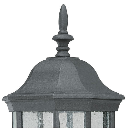 Atlas Lighting Hawthorne 26in 1-Light Outdoor Wall Sconce | Traditional Black and Clear Seeded Glass | Porch & Entryway | Model OL11151-BK