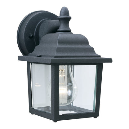 Atlas Lighting Hawthorne 8.5in 1-Light Outdoor Sconce | Traditional Black and Clear Glass | Entryway & Porch | 5.5 x 6.5 x 8.5 in | Model OL11152-BK