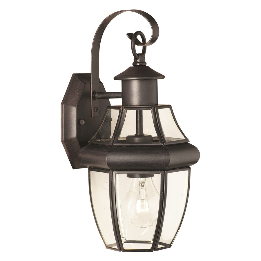 Atlas Lighting Heritage 13.25in 1-Light Outdoor Sconce | Traditional Painted Bronze and Clear Glass | Entryway & Porch | Model OL11153-BZ
