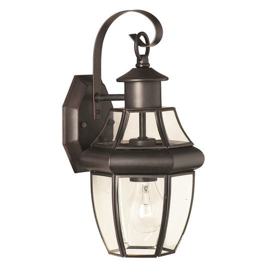 Atlas Lighting Heritage 13.25in 1-Light Outdoor Sconce | Traditional Painted Bronze and Clear Glass | Entryway & Porch | Model OL11153-BZ