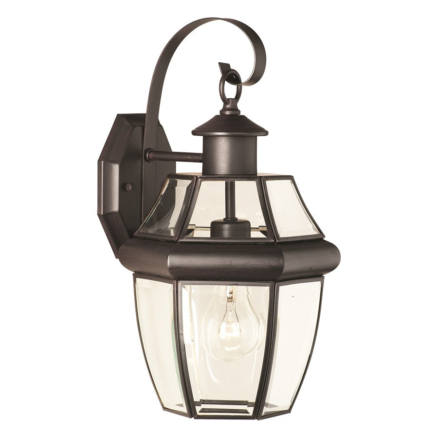 Atlas Lighting Heritage 15.75in 1-Light Outdoor Sconce | Traditional Painted Bronze and Clear Glass | Entryway & Porch | Model OL11154-BZ