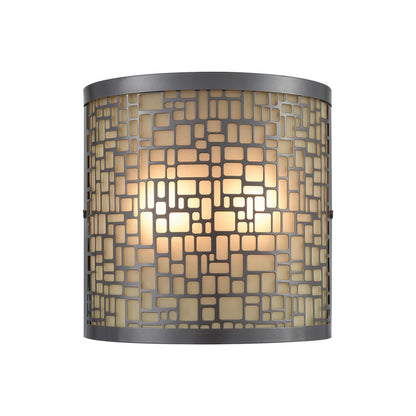 Atlas Hooper 8in 2-Light Outdoor Sconce | Modern Oil Rubbed Bronze and Amber Glass | Entryway & Patio | 8 x 4 x 8 in | Model OL11156-BK