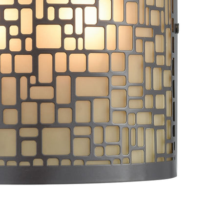 Atlas Hooper 8in 2-Light Outdoor Sconce | Modern Oil Rubbed Bronze and Amber Glass | Entryway & Patio | 8 x 4 x 8 in | Model OL11156-BK