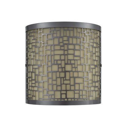 Atlas Hooper 8in 2-Light Outdoor Sconce | Modern Oil Rubbed Bronze and Amber Glass | Entryway & Patio | 8 x 4 x 8 in | Model OL11156-BK