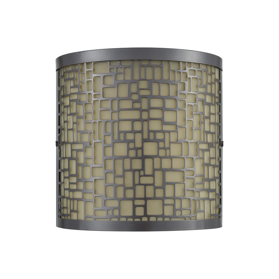 Atlas Hooper 8in 2-Light Outdoor Sconce | Modern Oil Rubbed Bronze and Amber Glass | Entryway & Patio | 8 x 4 x 8 in | Model OL11156-BK