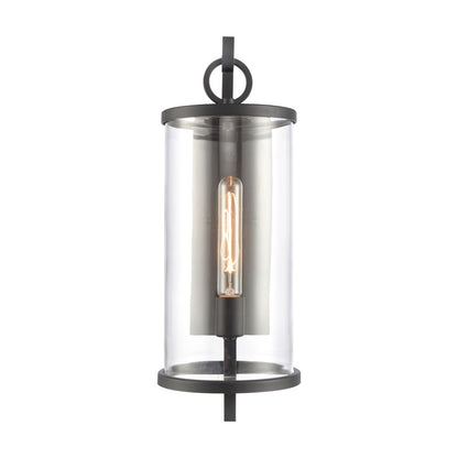 Atlas Lighting Hopkins 20in 1-Light Outdoor Sconce | Transitional Charcoal Black and Clear Glass | Entryway & Covered Patio | Model OL11159-BK