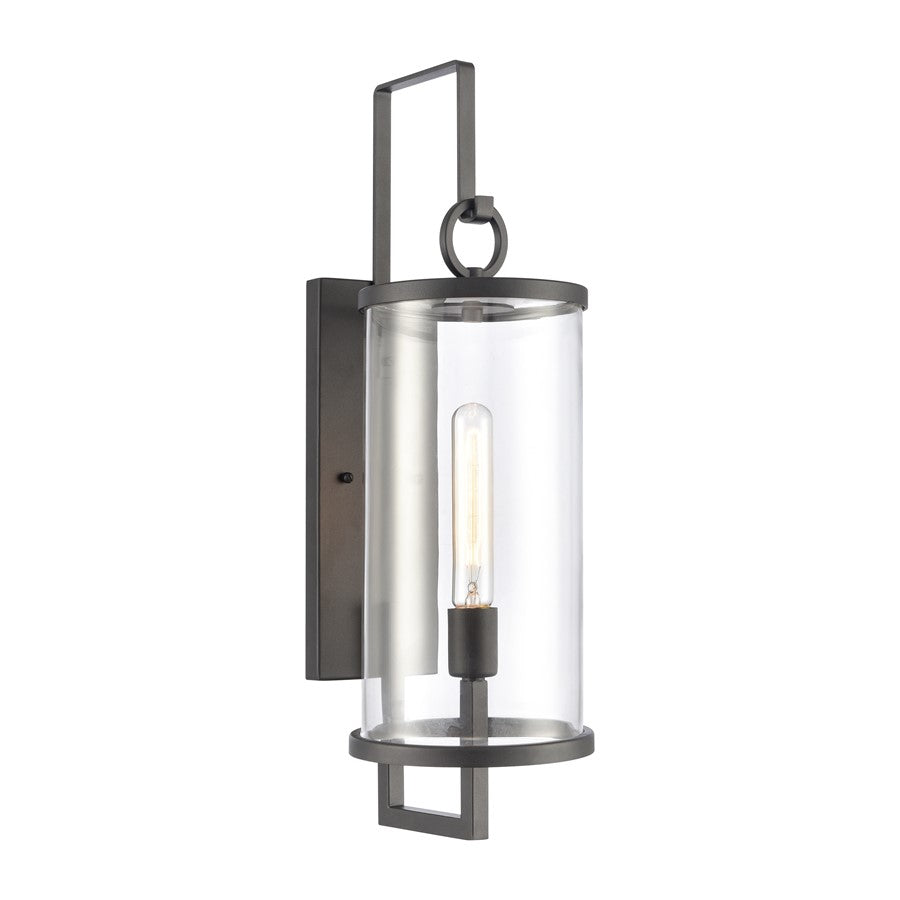 Atlas Lighting Hopkins 24in 1-Light Outdoor Sconce | Transitional Charcoal Black and Clear Glass | Entryway & Covered Patio | Model OL11160-BK
