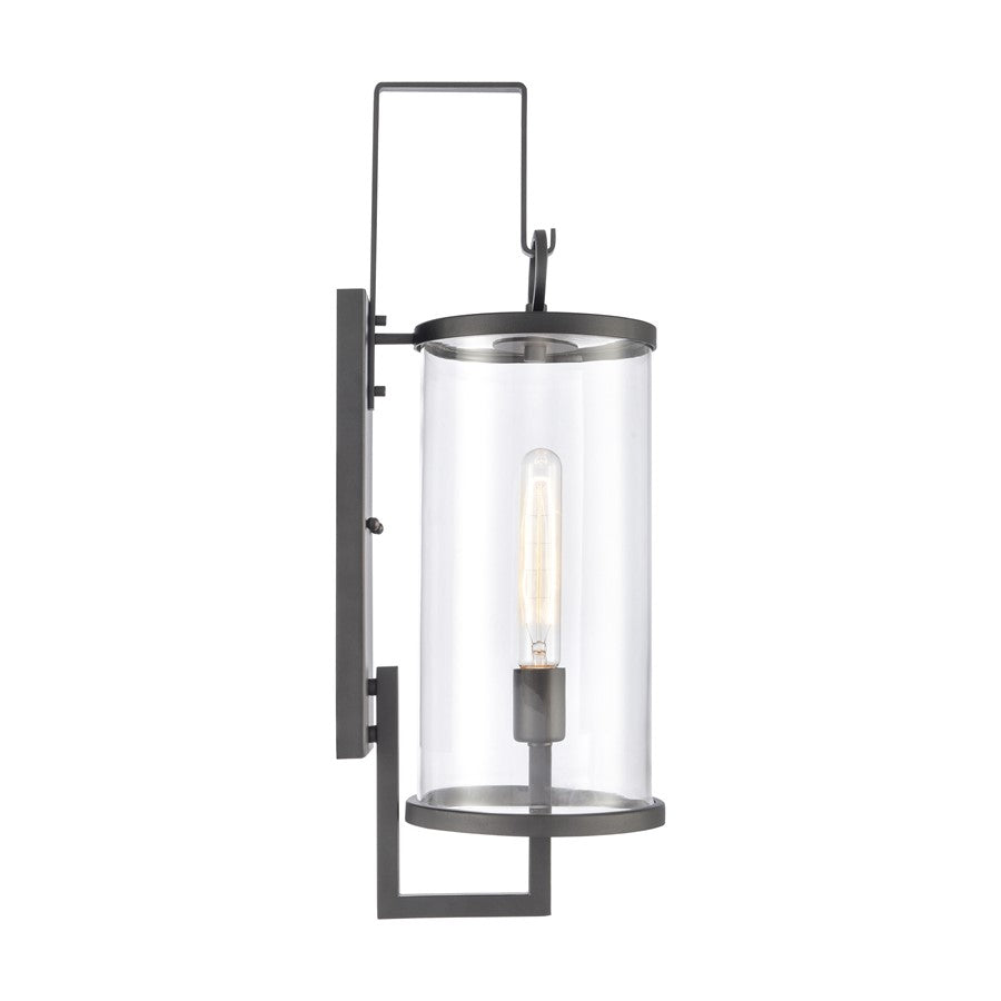 Atlas Lighting Hopkins 24in 1-Light Outdoor Sconce | Transitional Charcoal Black and Clear Glass | Entryway & Covered Patio | Model OL11160-BK