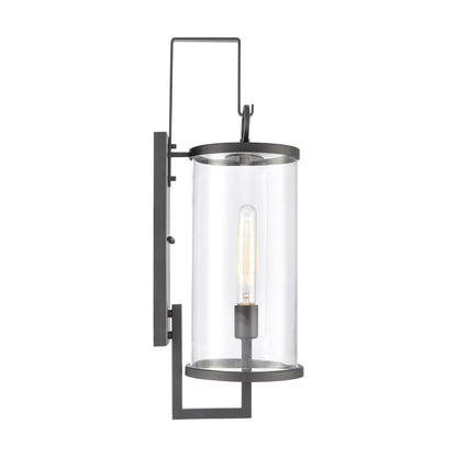 Atlas Lighting Hopkins 24in 1-Light Outdoor Sconce | Transitional Charcoal Black and Clear Glass | Entryway & Covered Patio | Model OL11160-BK