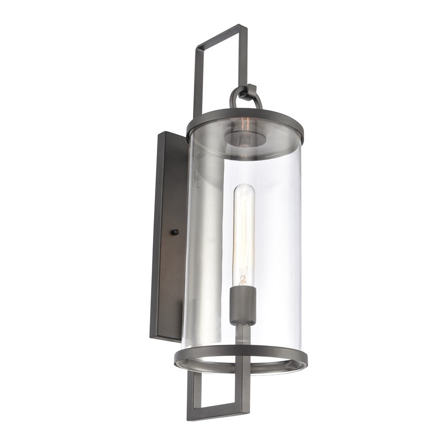 Atlas Lighting Hopkins 24in 1-Light Outdoor Sconce | Transitional Charcoal Black and Clear Glass | Entryway & Covered Patio | Model OL11160-BK