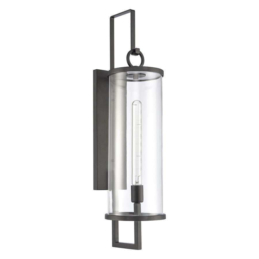 Atlas Lighting Hopkins 30in 1-Light Outdoor Sconce | Transitional Charcoal Black and Clear Glass | Entryway & Covered Patio | Model OL11161-BK
