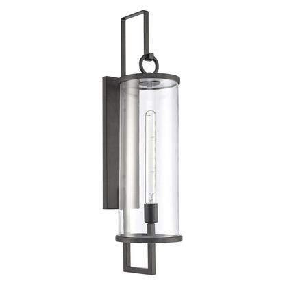Atlas Lighting Hopkins 30in 1-Light Outdoor Sconce | Transitional Charcoal Black and Clear Glass | Entryway & Covered Patio | Model OL11161-BK
