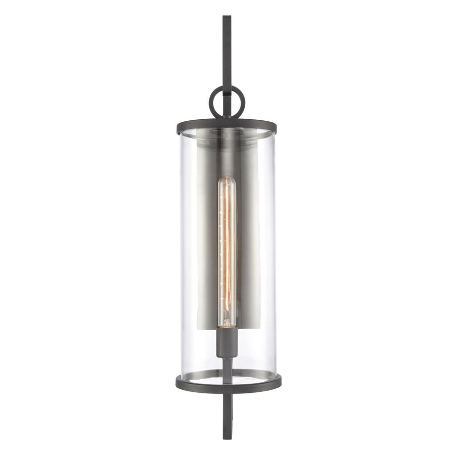 Atlas Lighting Hopkins 30in 1-Light Outdoor Sconce | Transitional Charcoal Black and Clear Glass | Entryway & Covered Patio | Model OL11161-BK