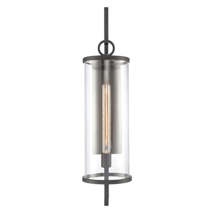 Atlas Lighting Hopkins 30in 1-Light Outdoor Sconce | Transitional Charcoal Black and Clear Glass | Entryway & Covered Patio | Model OL11161-BK