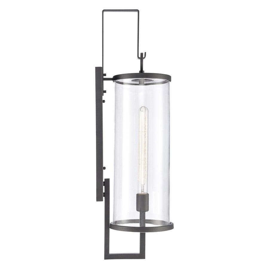 Atlas Lighting Hopkins 30in 1-Light Outdoor Sconce | Transitional Charcoal Black and Clear Glass | Entryway & Covered Patio | Model OL11161-BK