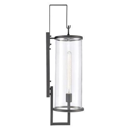 Atlas Lighting Hopkins 30in 1-Light Outdoor Sconce | Transitional Charcoal Black and Clear Glass | Entryway & Covered Patio | Model OL11161-BK