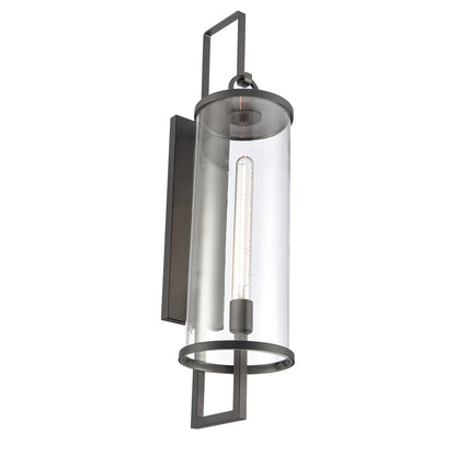 Atlas Lighting Hopkins 30in 1-Light Outdoor Sconce | Transitional Charcoal Black and Clear Glass | Entryway & Covered Patio | Model OL11161-BK