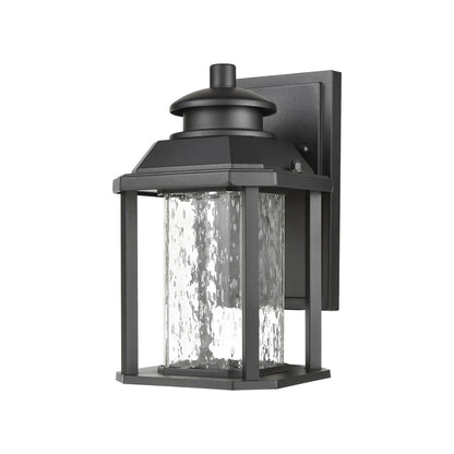 Atlas Lighting Irvine 10in 1-Light Outdoor Sconce | Traditional Matte Black and Seeded Glass | Entryway & Covered Patio | Model OL11162-BK