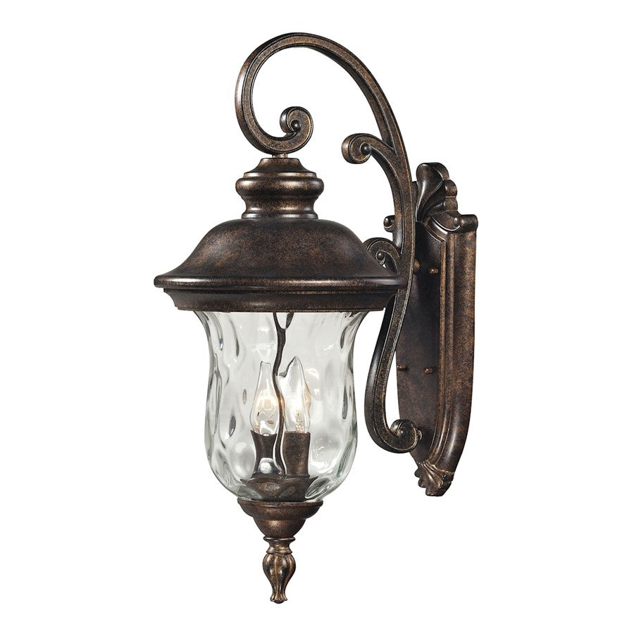 Atlas Lafayette 27in 3-Light Outdoor Sconce | Traditional Regal Bronze and Clear Glass | Covered Porch & Entryway | 12 x 16 x 27 in | Model OL11168-BZ