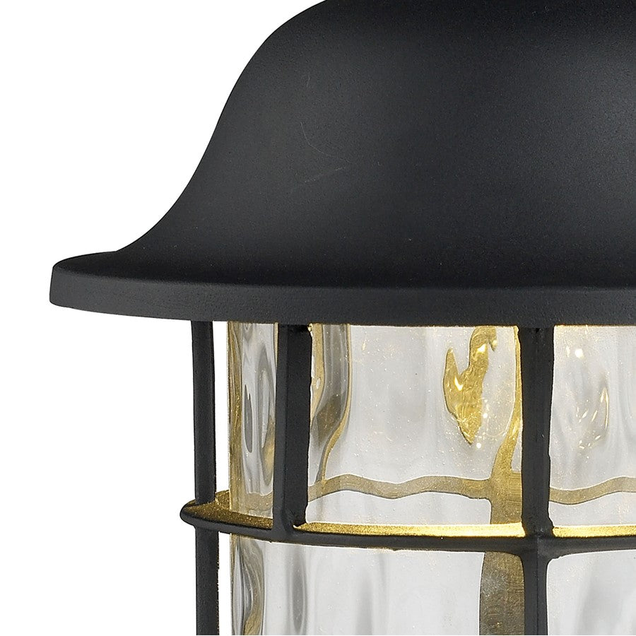 Atlas Lapuente 14in 1-Light Outdoor Sconce | Transitional Matte Black and Clear Glass | Entryway & Patio | 7 x 9 x 14 in | Model OL11169-BK