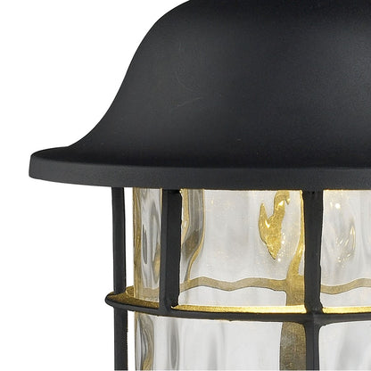 Atlas Lapuente 14in 1-Light Outdoor Sconce | Transitional Matte Black and Clear Glass | Entryway & Patio | 7 x 9 x 14 in | Model OL11169-BK