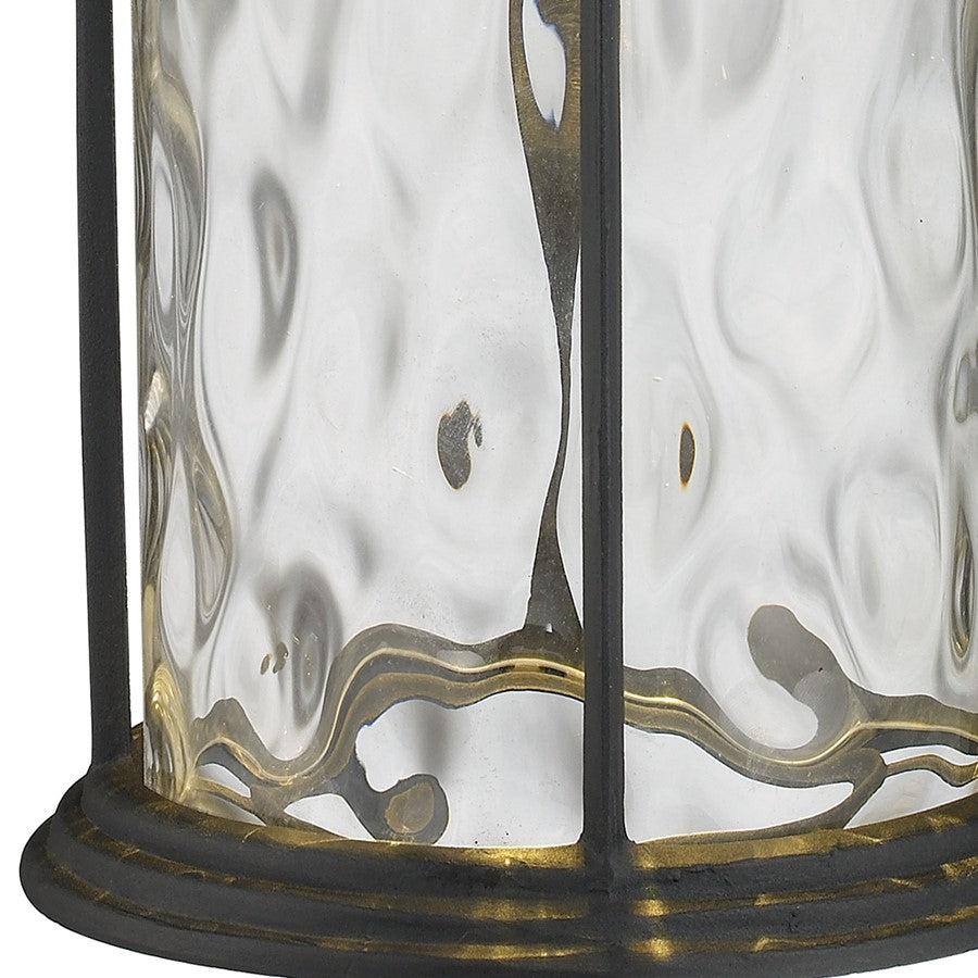 Atlas Lapuente 14in 1-Light Outdoor Sconce | Transitional Matte Black and Clear Glass | Entryway & Patio | 7 x 9 x 14 in | Model OL11169-BK